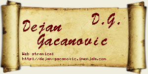 Dejan Gačanović vizit kartica